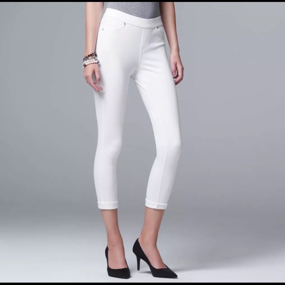 Simply Vera Vera Wang | Pants u0026 Jumpsuits | Simply Vera Vera Wang Cuffed Denim  Capri Leggings | Poshmark
